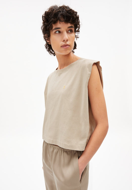 Top beige en coton bio - maadia light desert