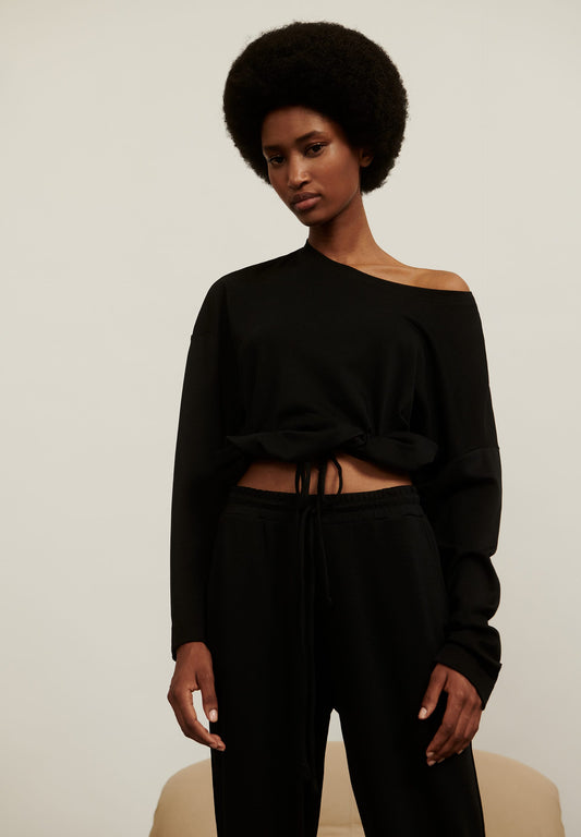Sweat léger noir en tencel et coton bio - Mailaa black