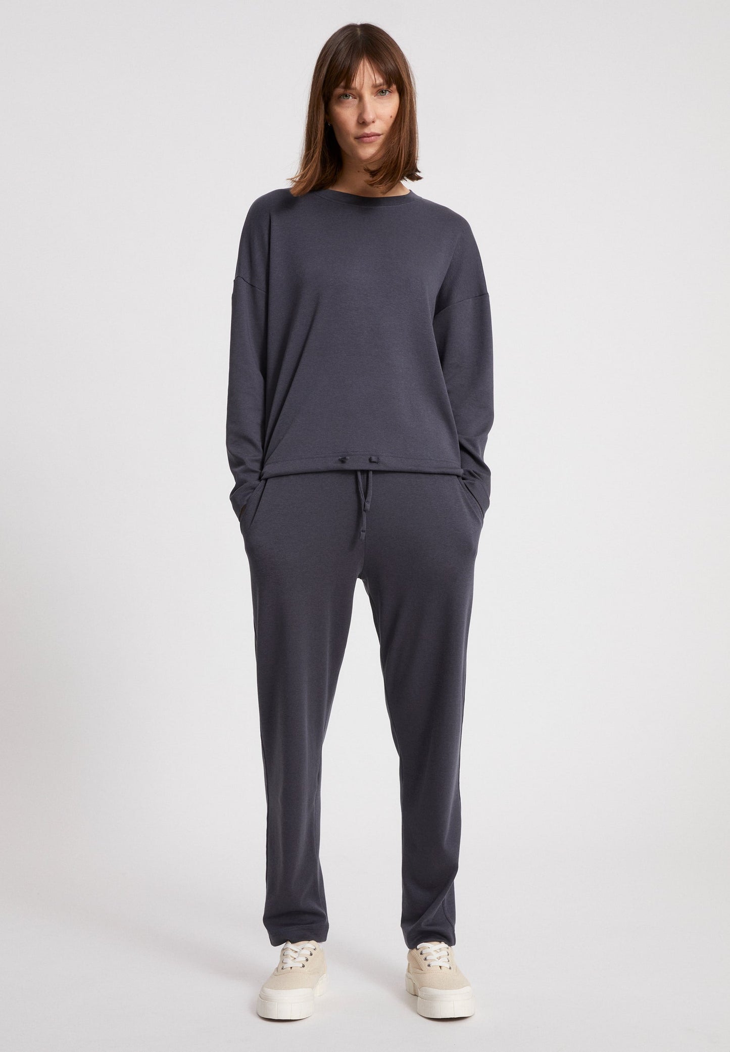Sweat léger bleu nuit en tencel et coton bio - Mailaa indigo