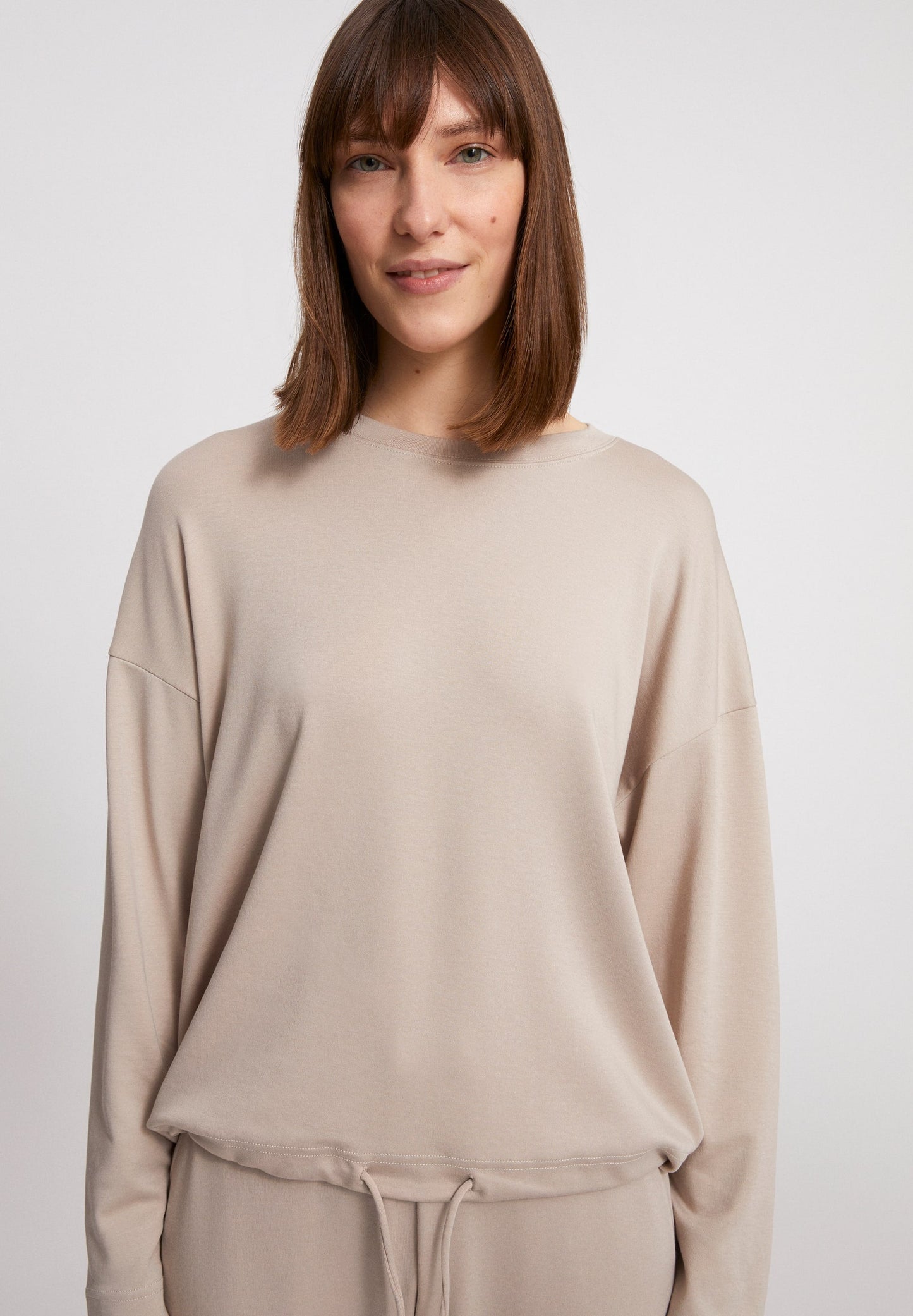 Sweat léger beige en tencel et coton bio - Mailaa light desert