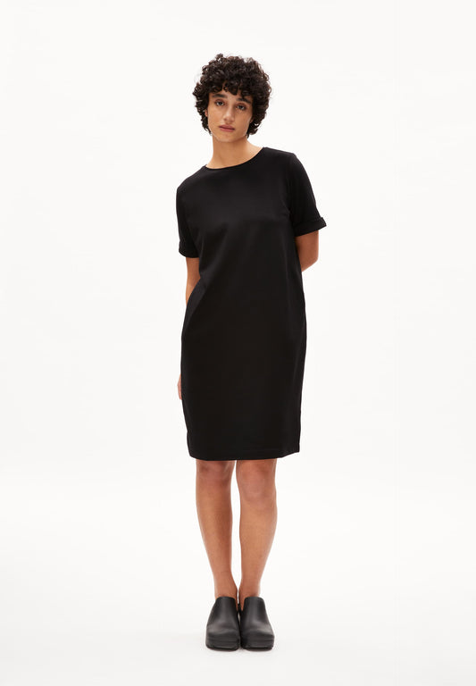 Robe t-shirt en ecovero | noir "maaila black"