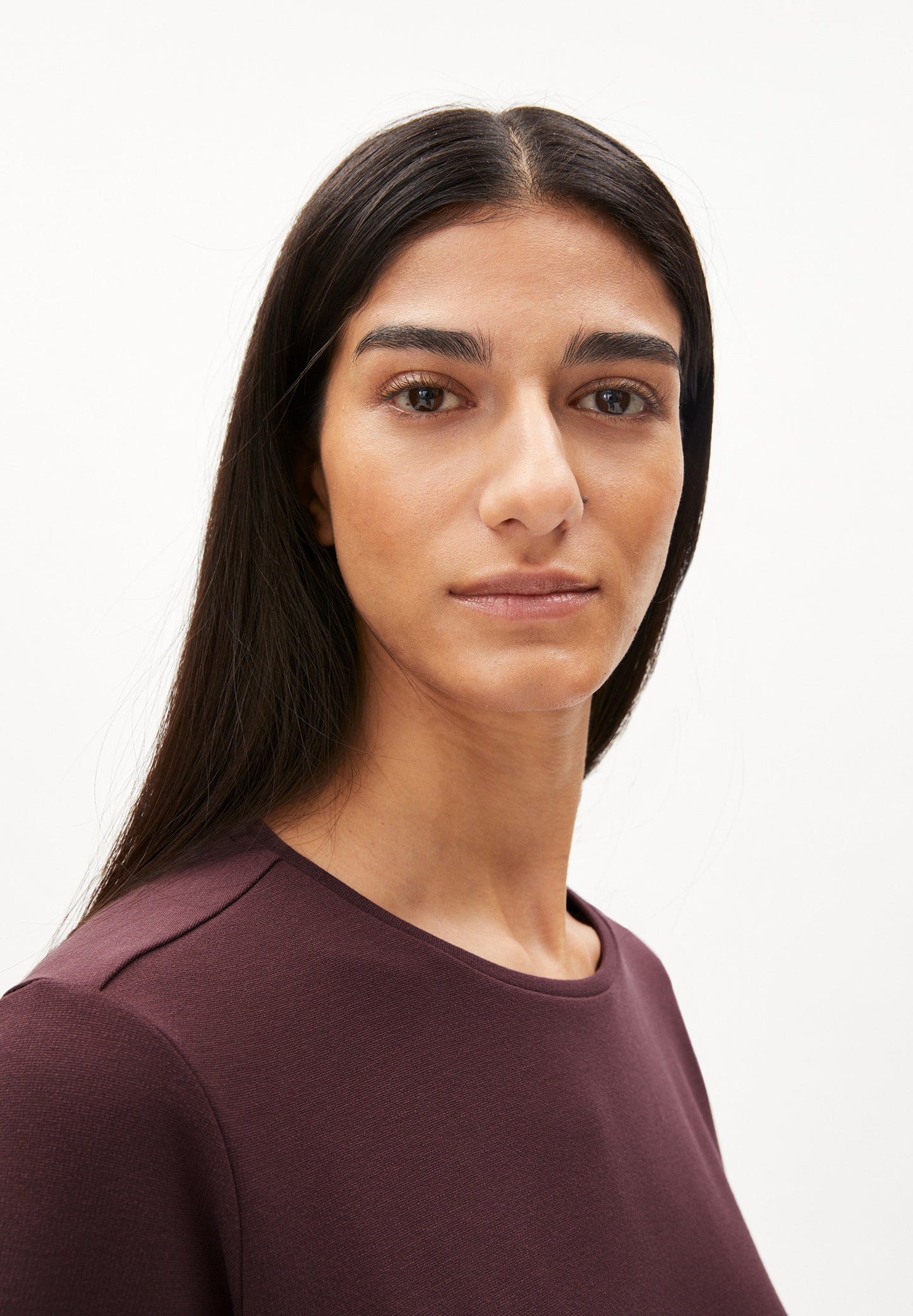 Robe t-shirt prune en viscose ecovero - maailana fudge