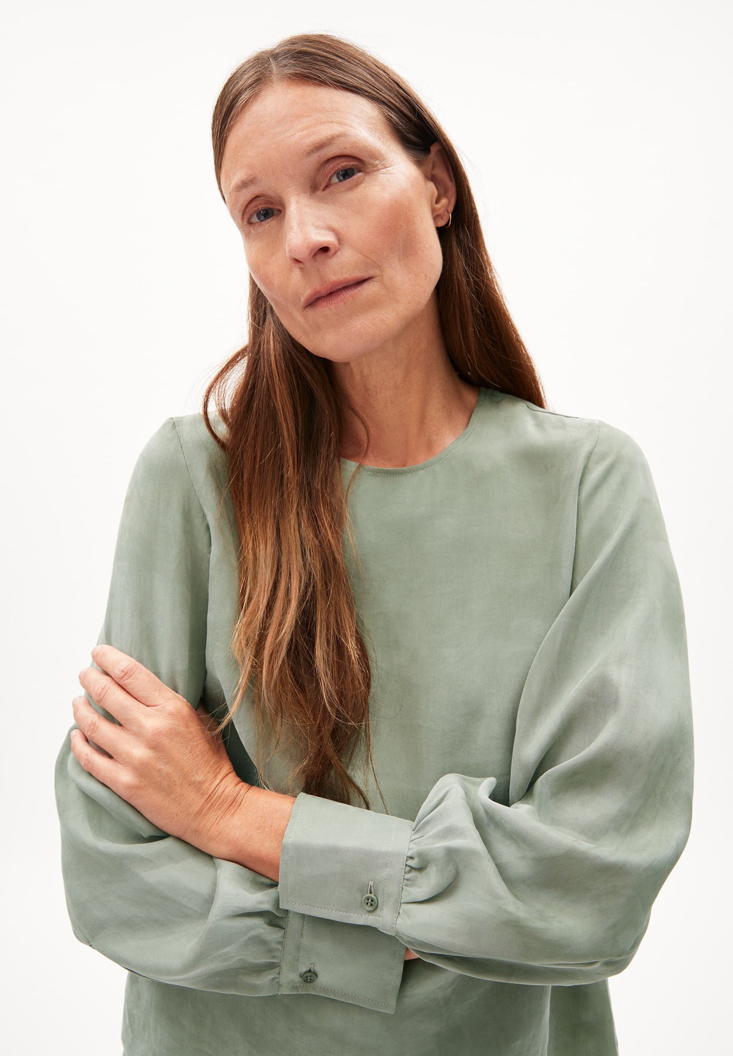 Blouse en tencel | Vert "maaluka grey green