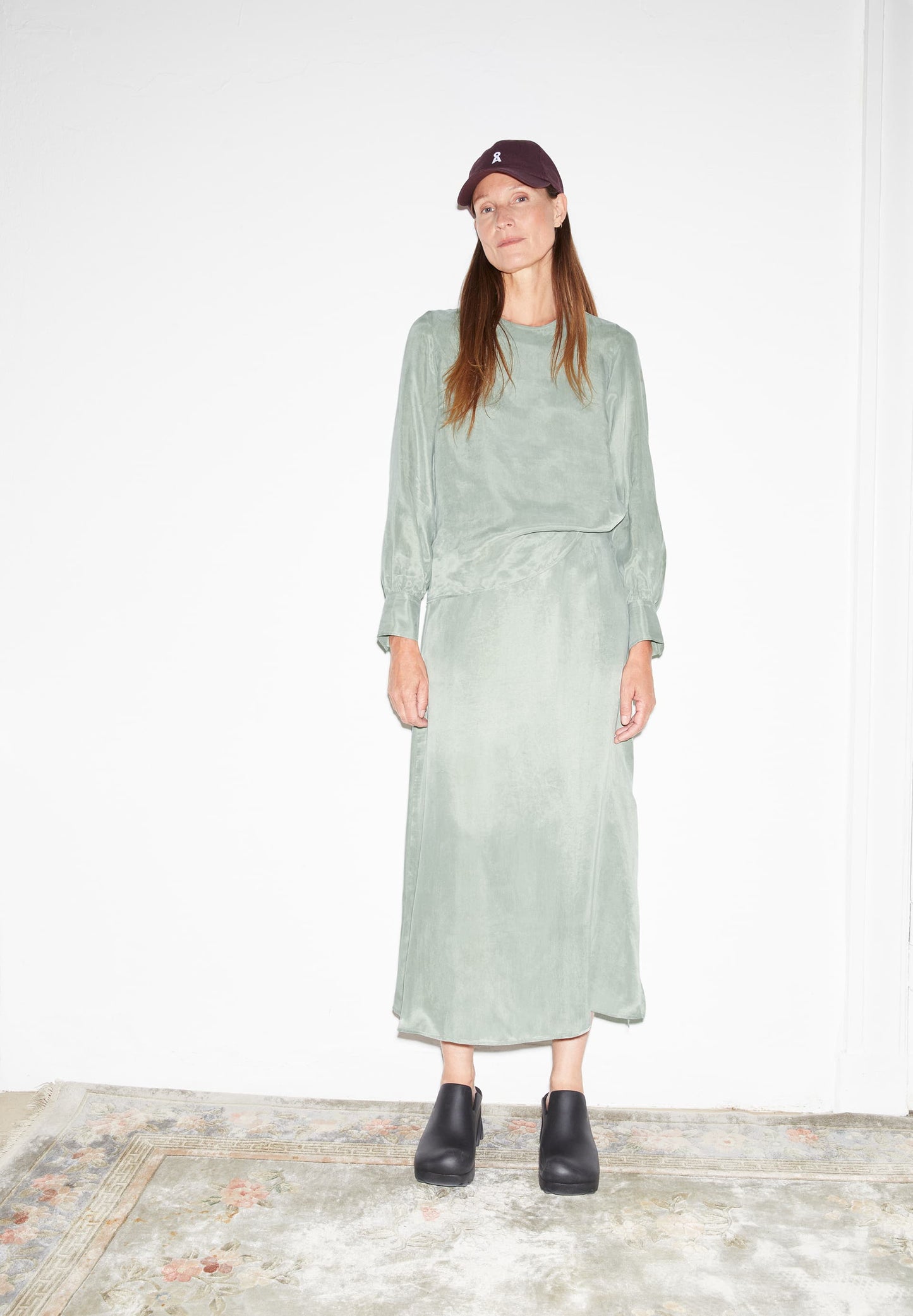 Blouse en tencel | Vert "maaluka grey green