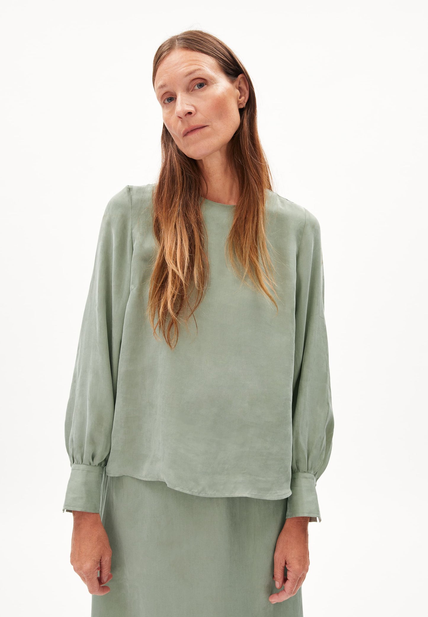 Blouse en tencel | Vert "maaluka grey green