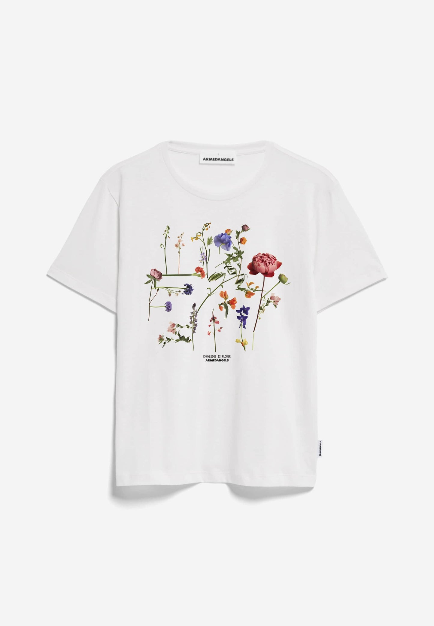 T-shirt imprimé en coton bio | blanc "maarla grand litaa white"