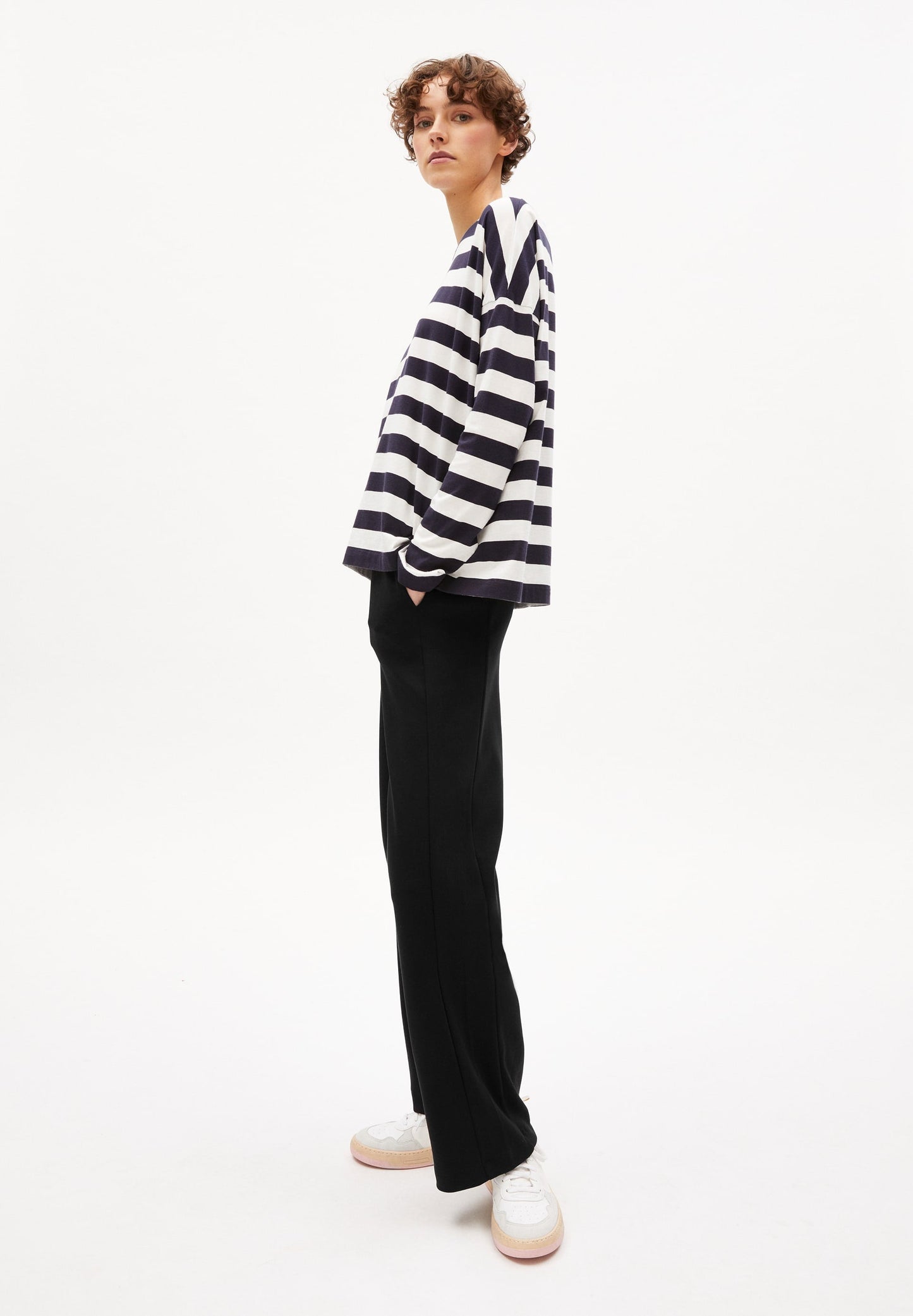 Pantalon ample noir en coton bio - maarle