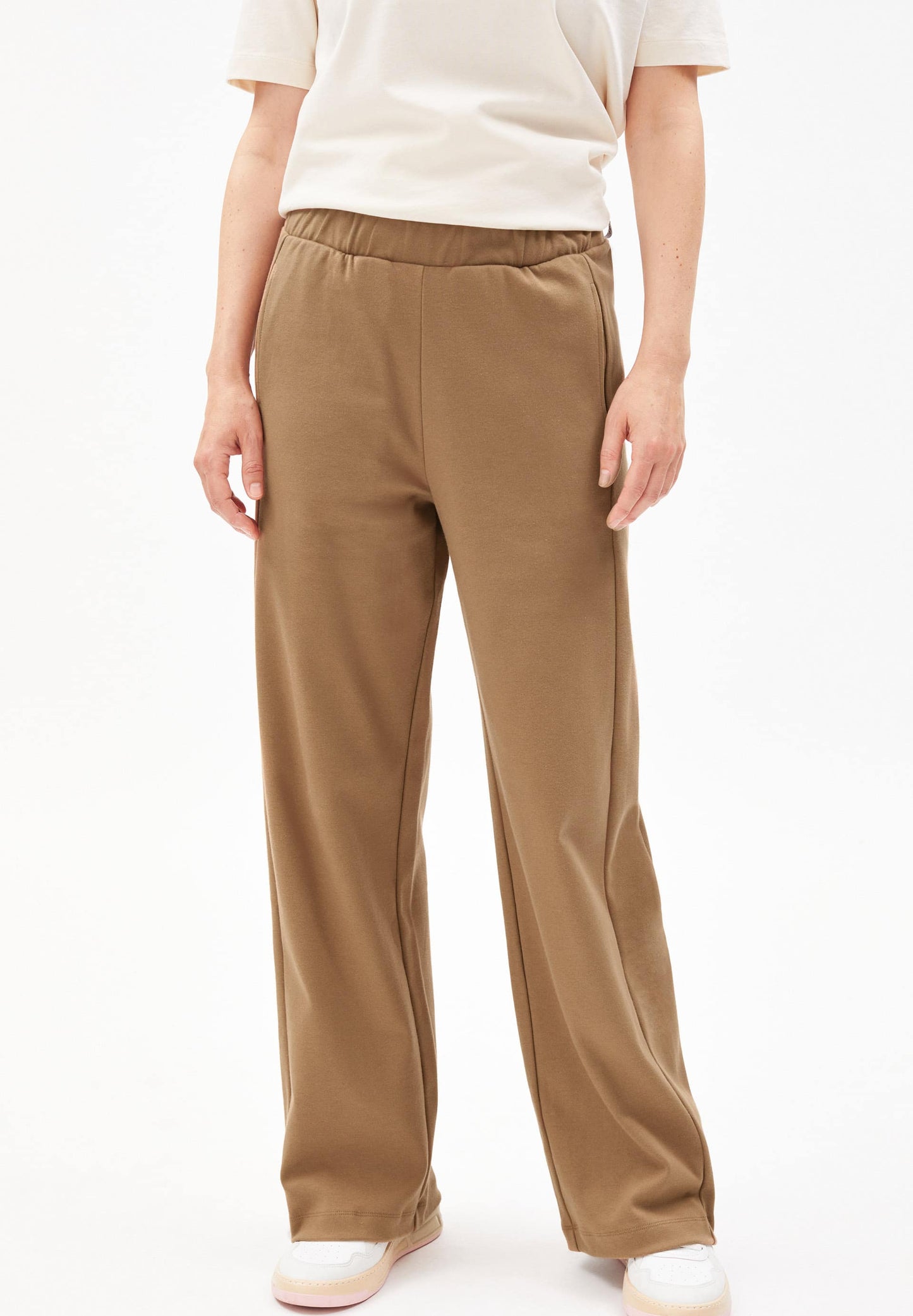 Pantalon ample amande en coton bio - maarle