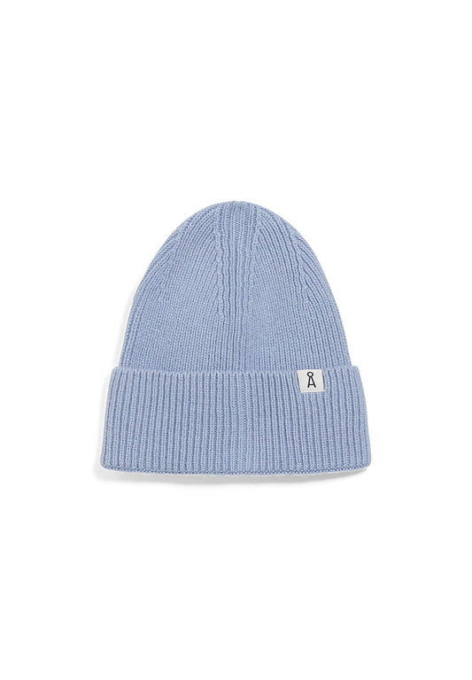 Bonnet bleu ciel en coton bio et laine bio - maax light shadow blue