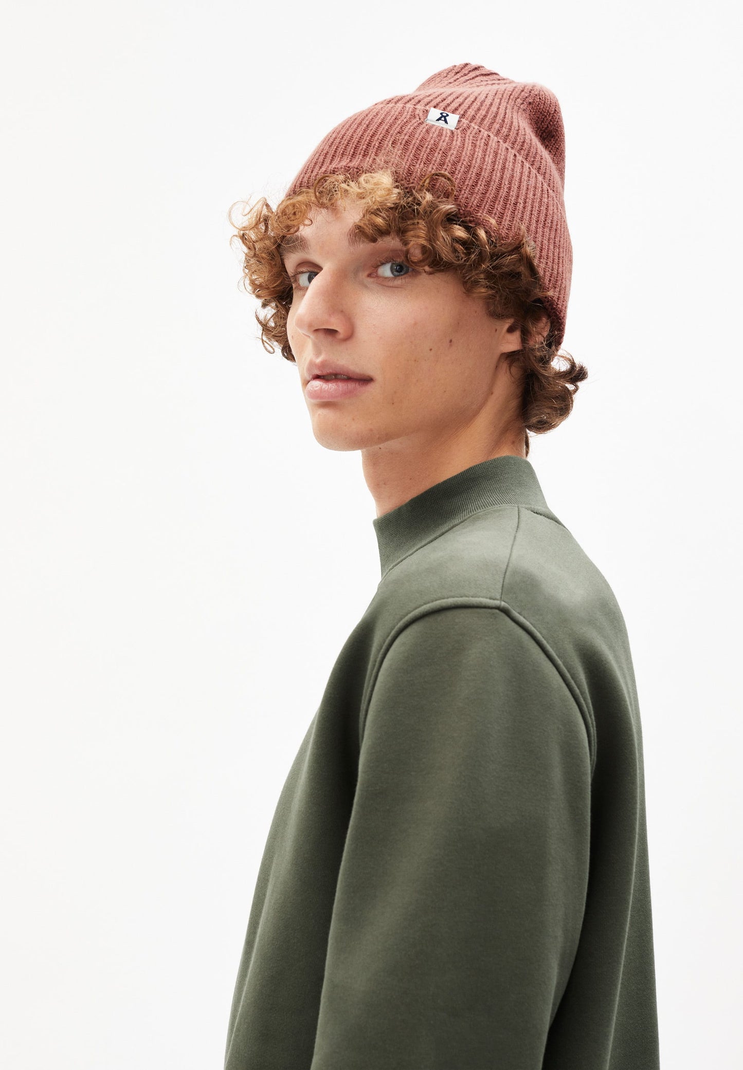 Bonnet vieux rose en coton et laine bio - MAAX copper glow