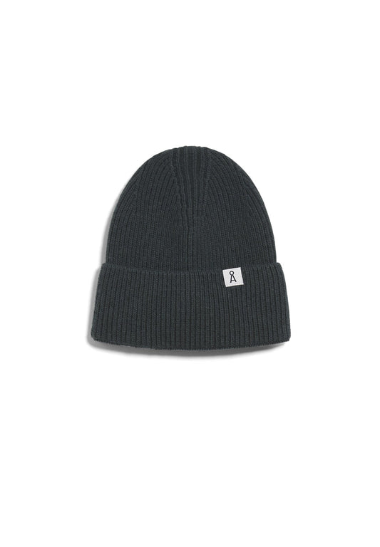 Bonnet vert bouteille en coton bio et laine bio - Maax