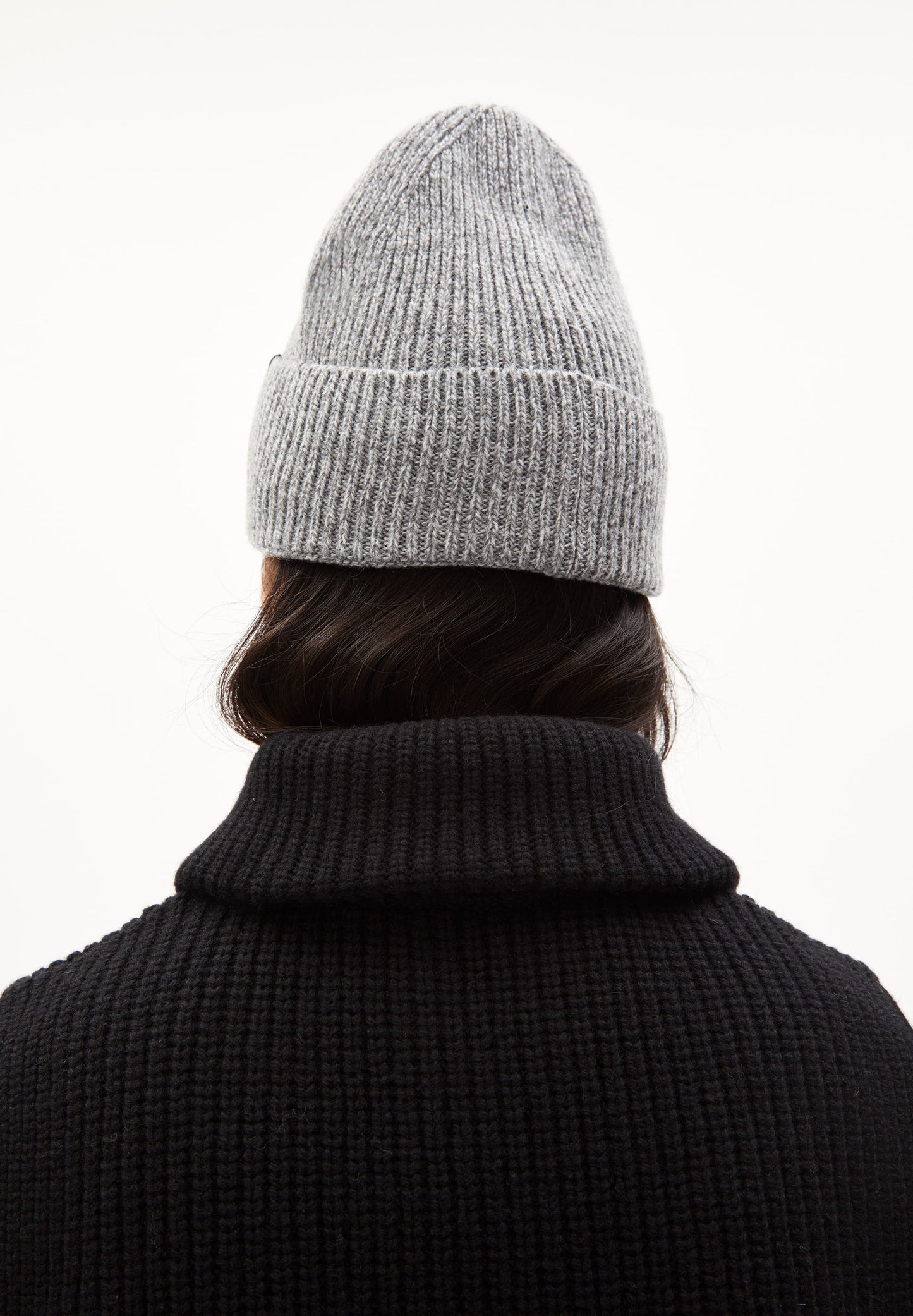 Bonnet gris en laine bio et matières recyclées - maax mid grey mouline