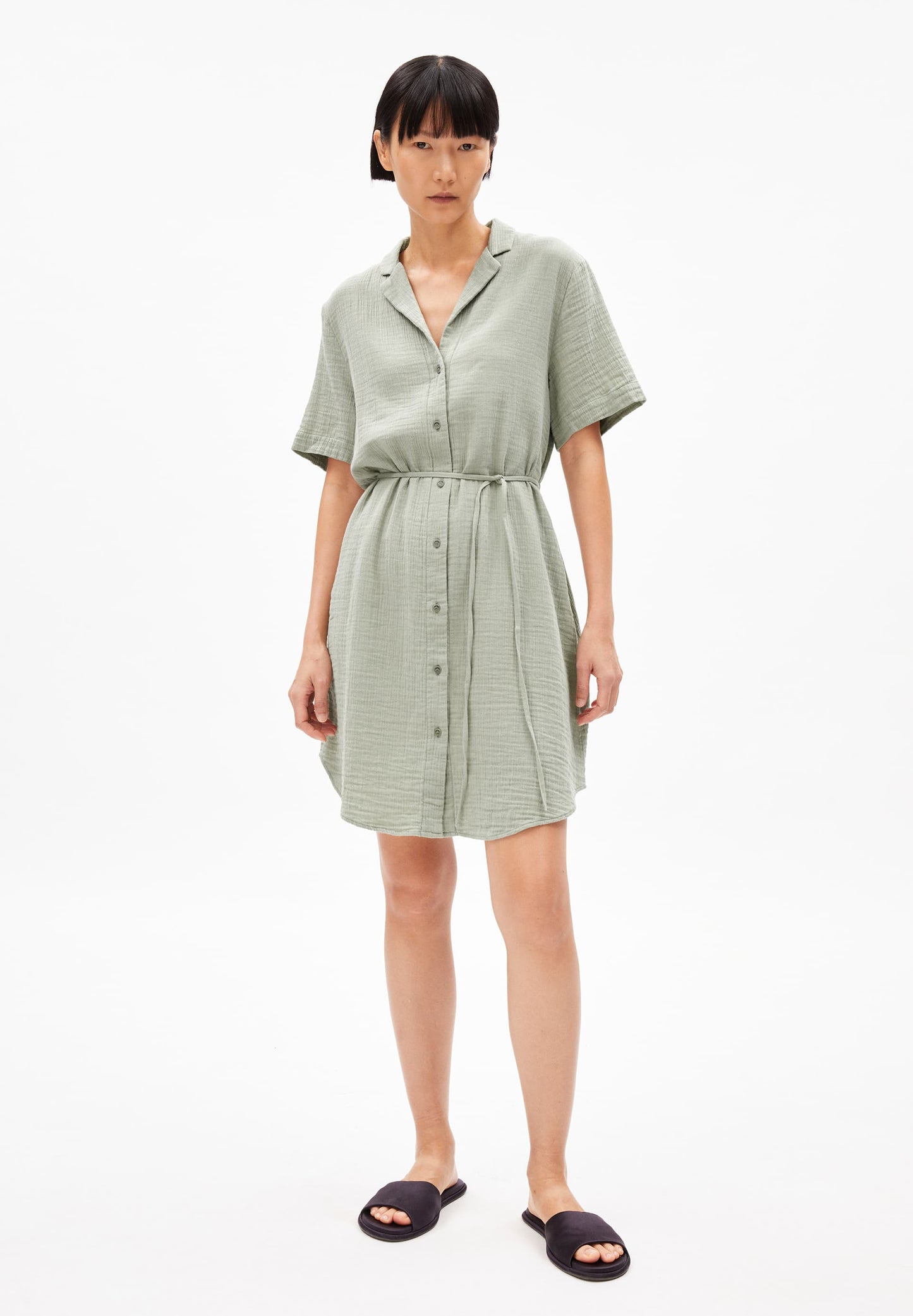 Robe en gaze de coton bio | vert clair "mabelaa musselin - seagreen"