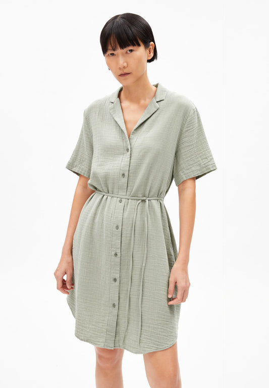 Robe en gaze de coton bio | vert clair "mabelaa musselin - seagreen"