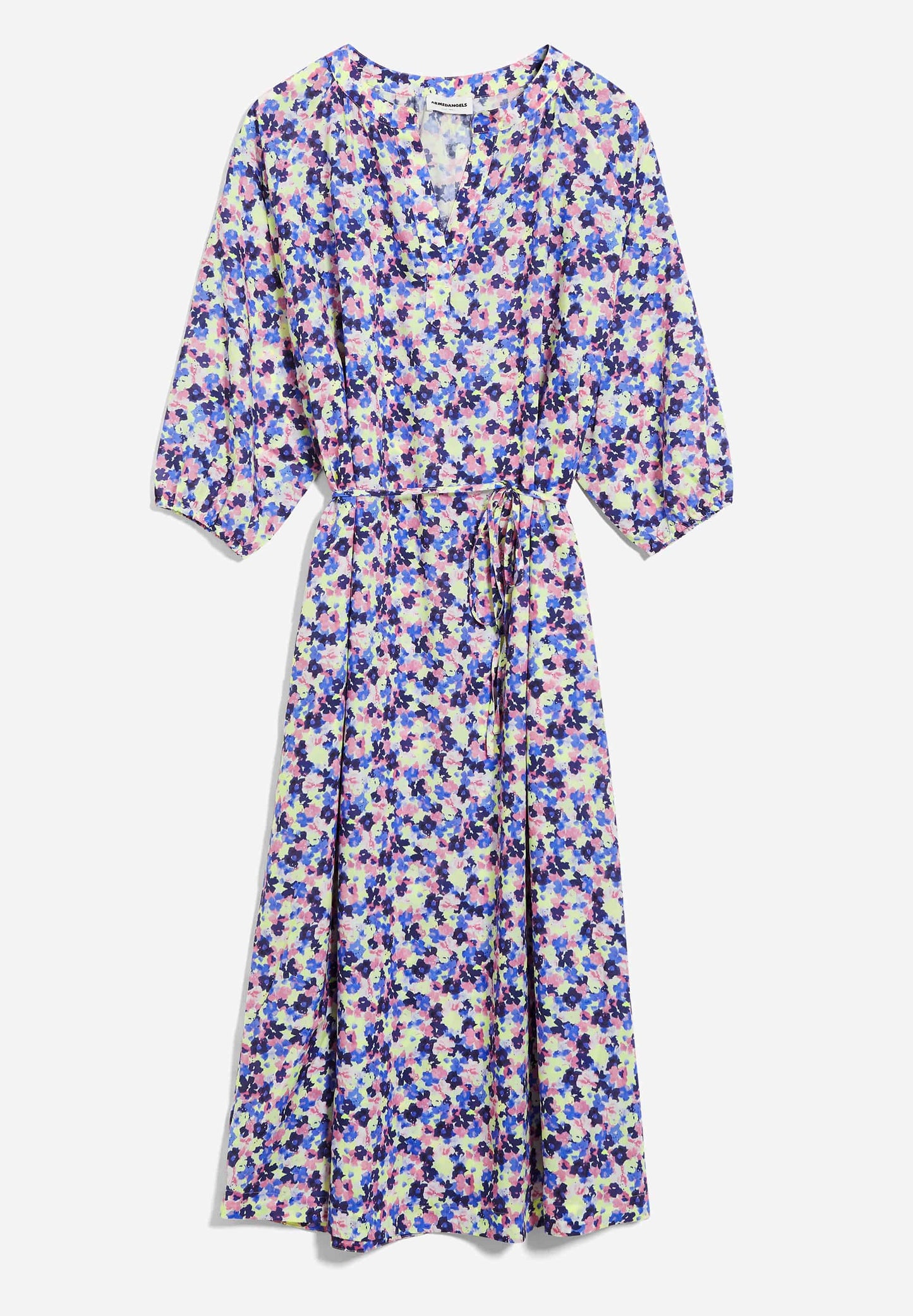 Robe longue fleurie en tencel - madithaa multi floral light lime