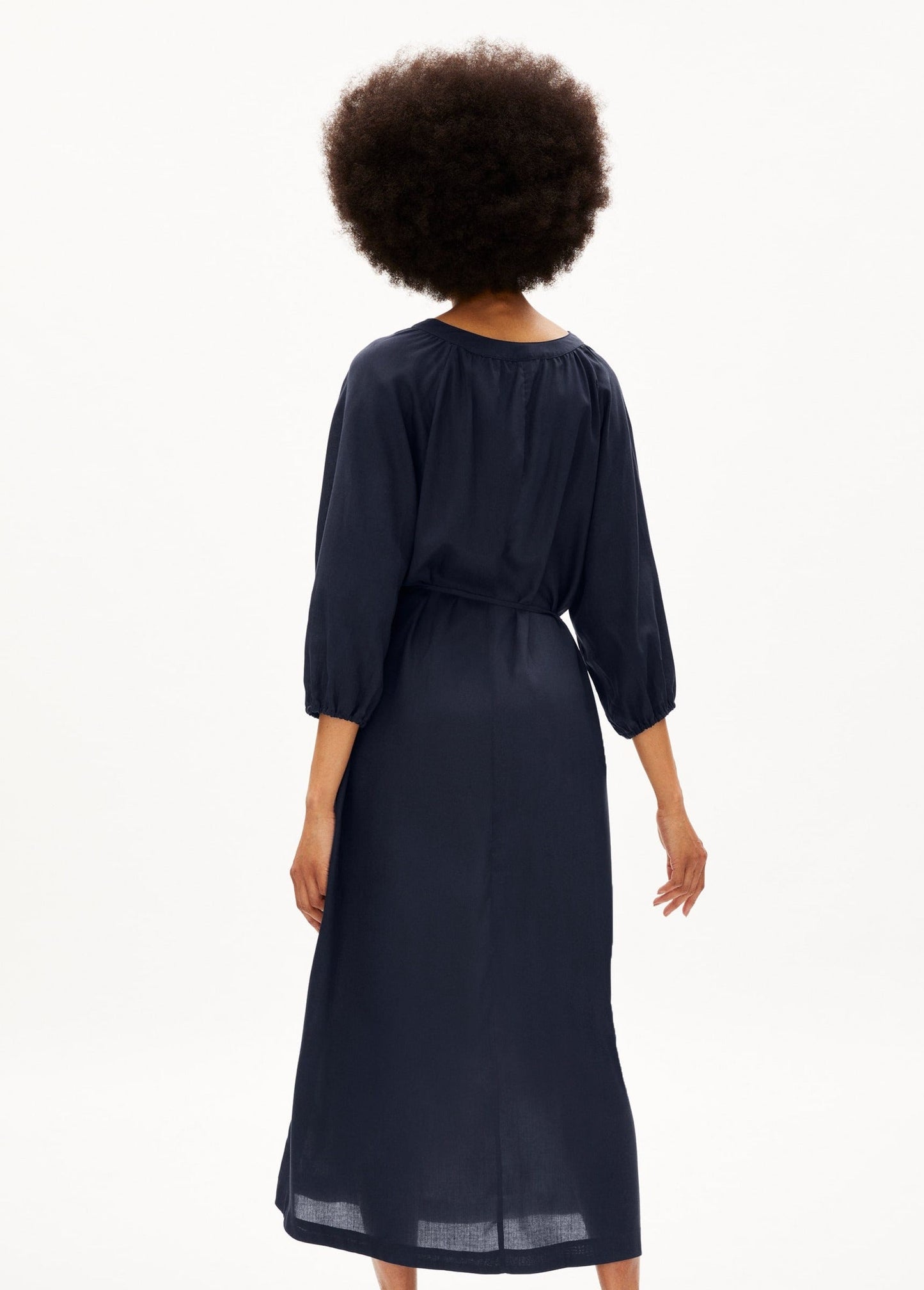 Robe longue marine en tencel - madithaa night sky
