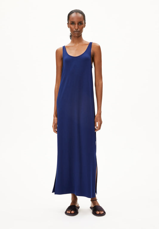 Robe en coton biologique | bleu "maeliaa solid - blue noon"