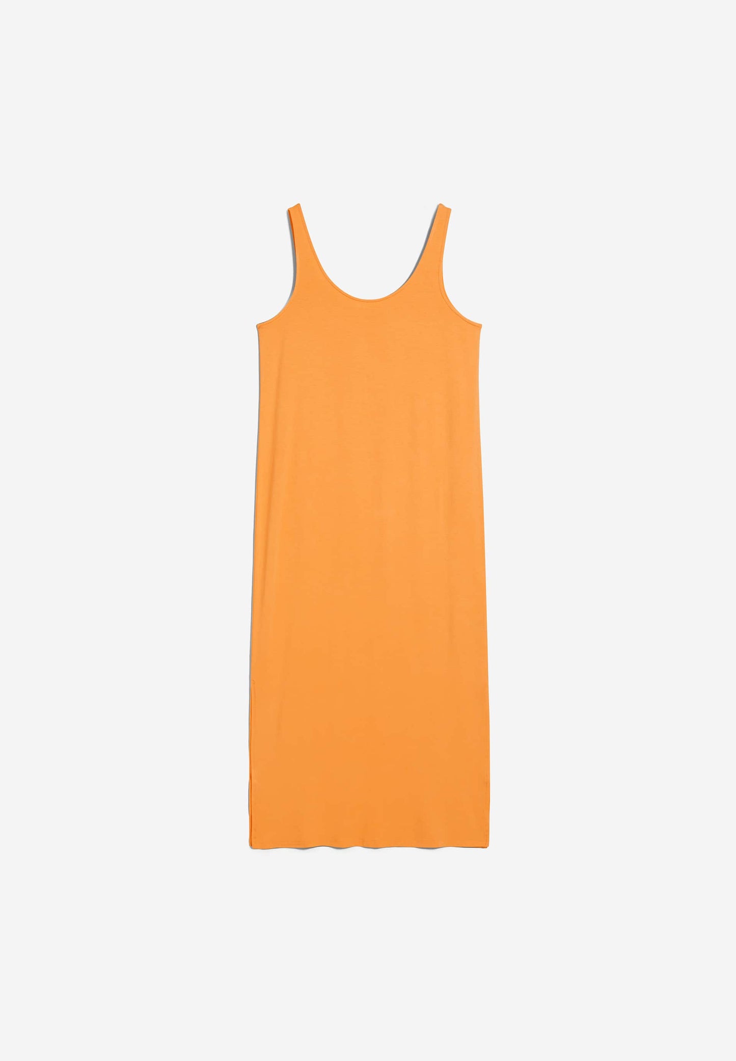 Robe longue orange en ecovero - maeliaa solid mangorange