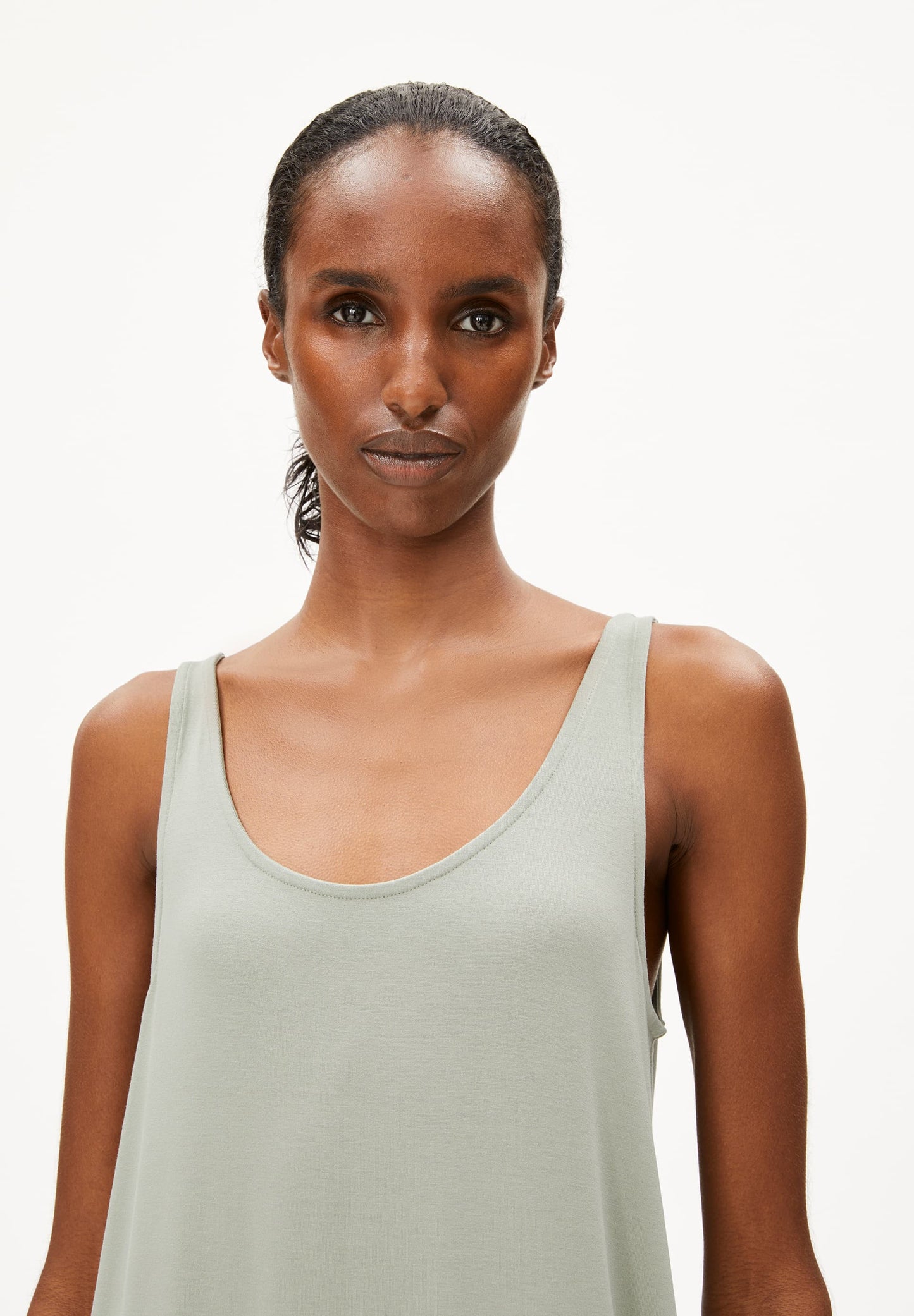 Robe en coton biologique | vert "maeliaa solid - seagreen"