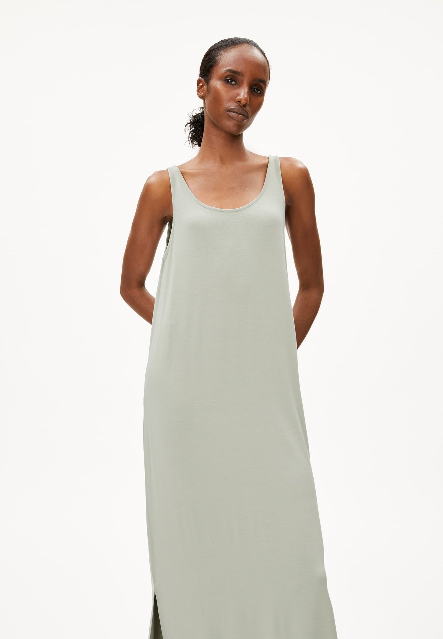 Robe en coton biologique | vert "maeliaa solid - seagreen"