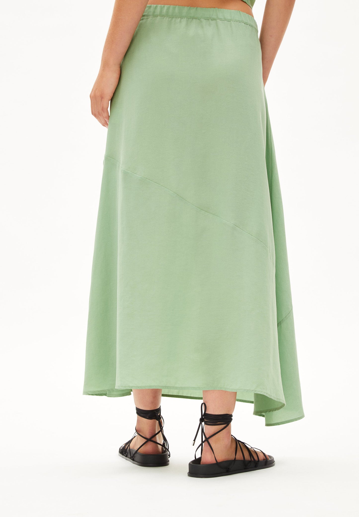 Jupe longue verte en tencel - magaali - smith green