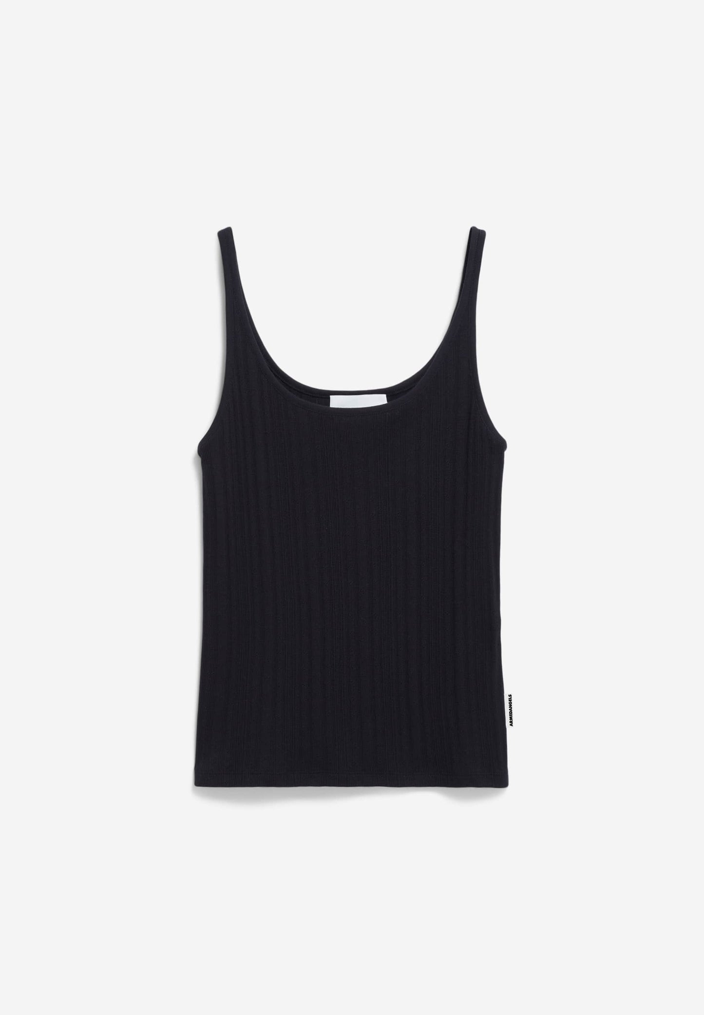 Débardeur pointelle en coton biologique | noir "mahelitaa - black"