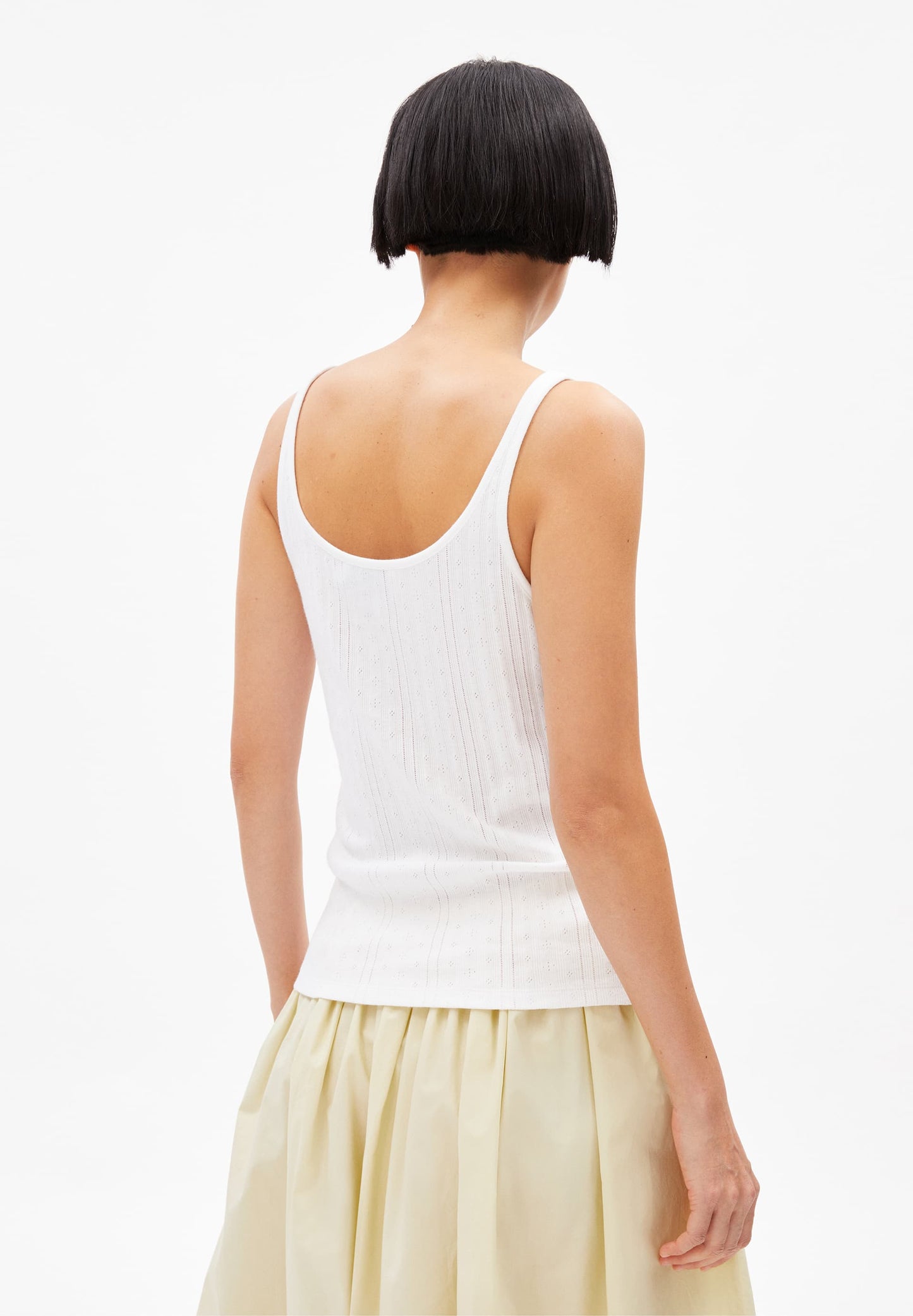 Débardeur pointelle en coton biologique | blanc "mahelitaa - white"