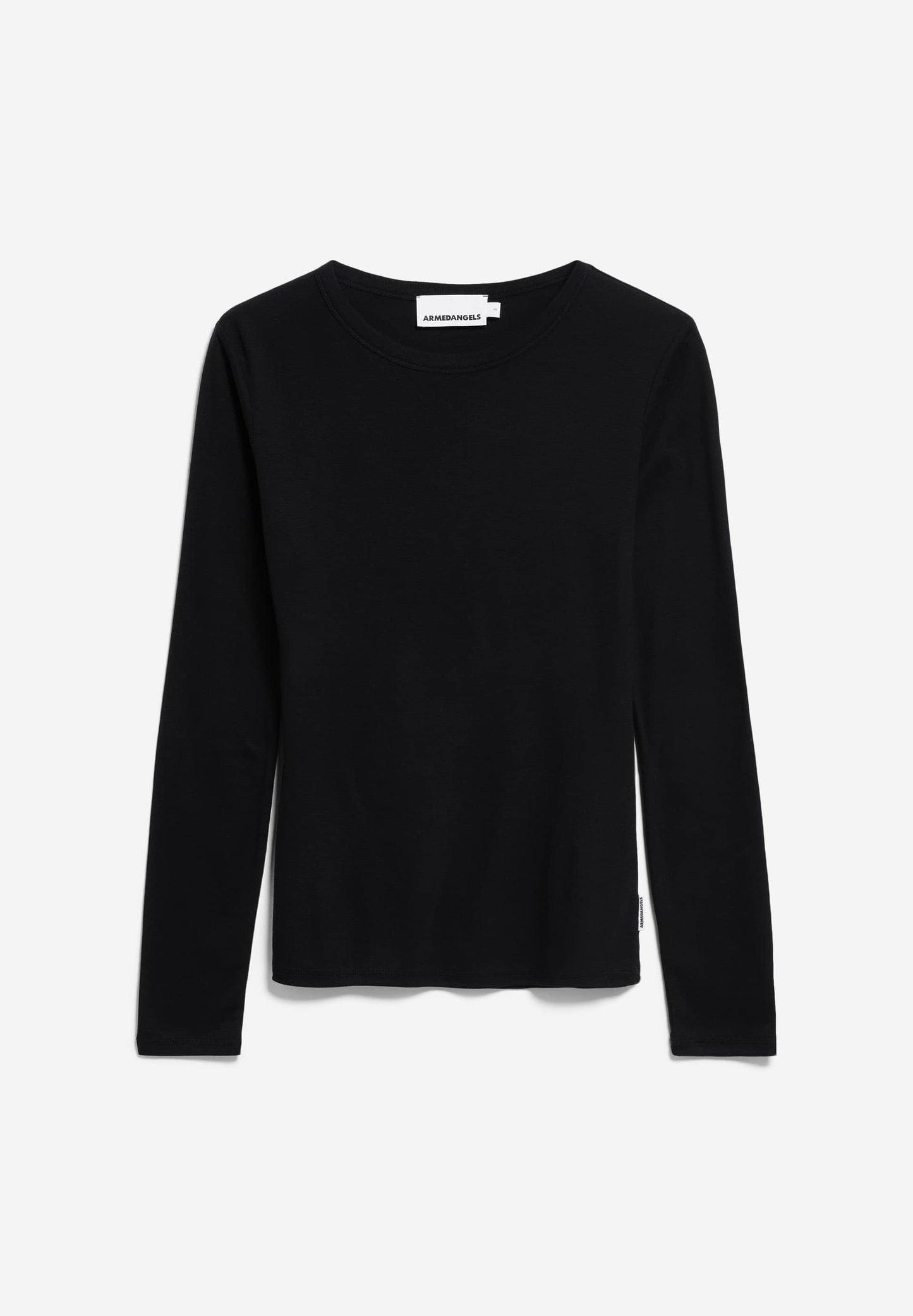 T-shirt manches longues en tencel® et laine bio | noir "maiaa luannaa - black"
