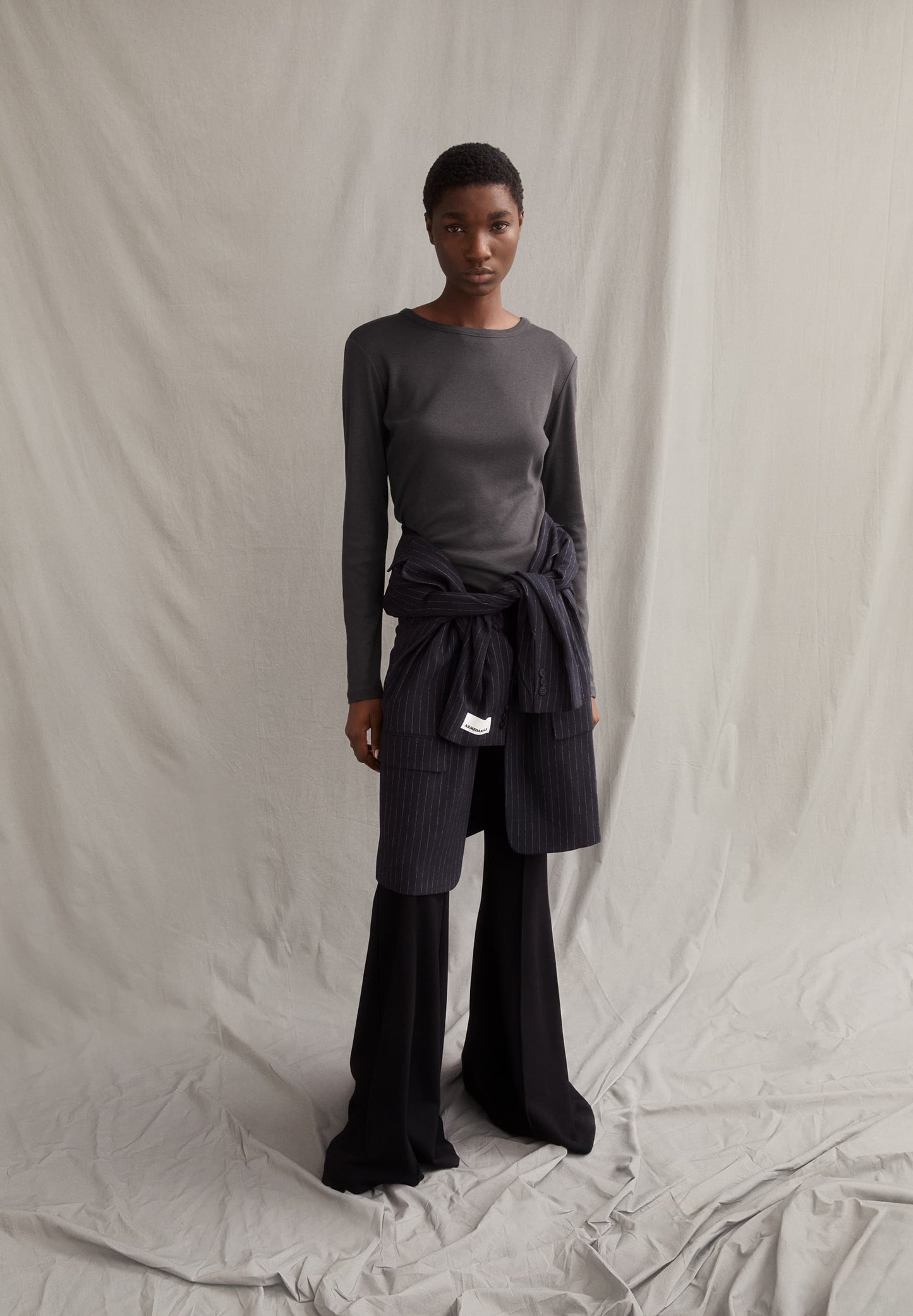 T-shirt manches longues en tencel et laine bio | gris "maiaa luannaa - iron cast"