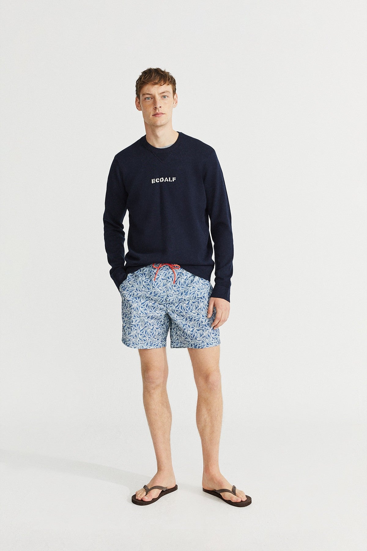 Short de bain à motifs bleus recyclé