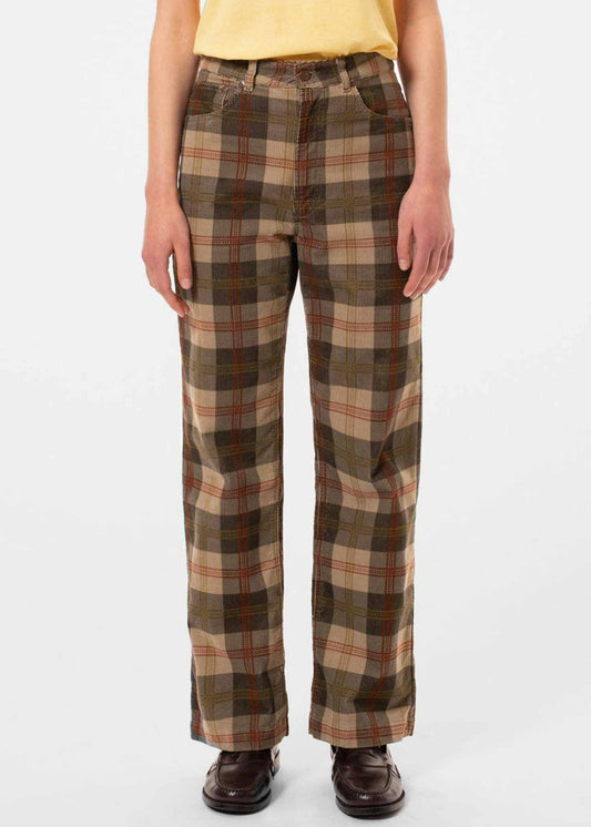 Pantalon ample velours en coton bio | carreaux tartan "clean eileen corduroy"