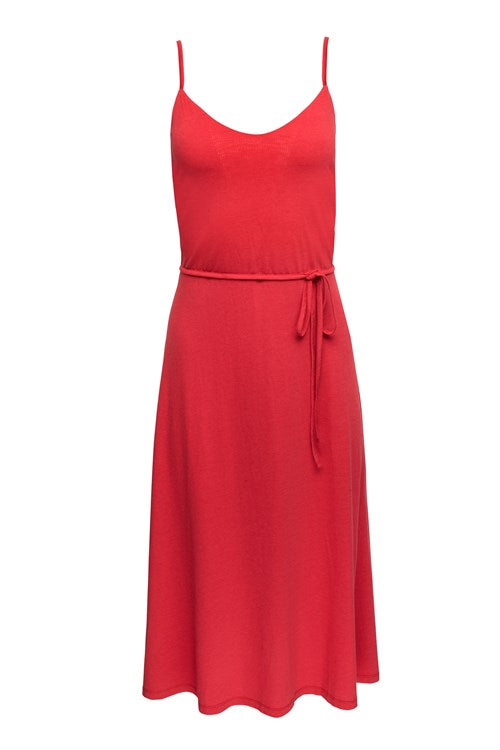 Robe longue rouge en tencel et coton bio - Marcy