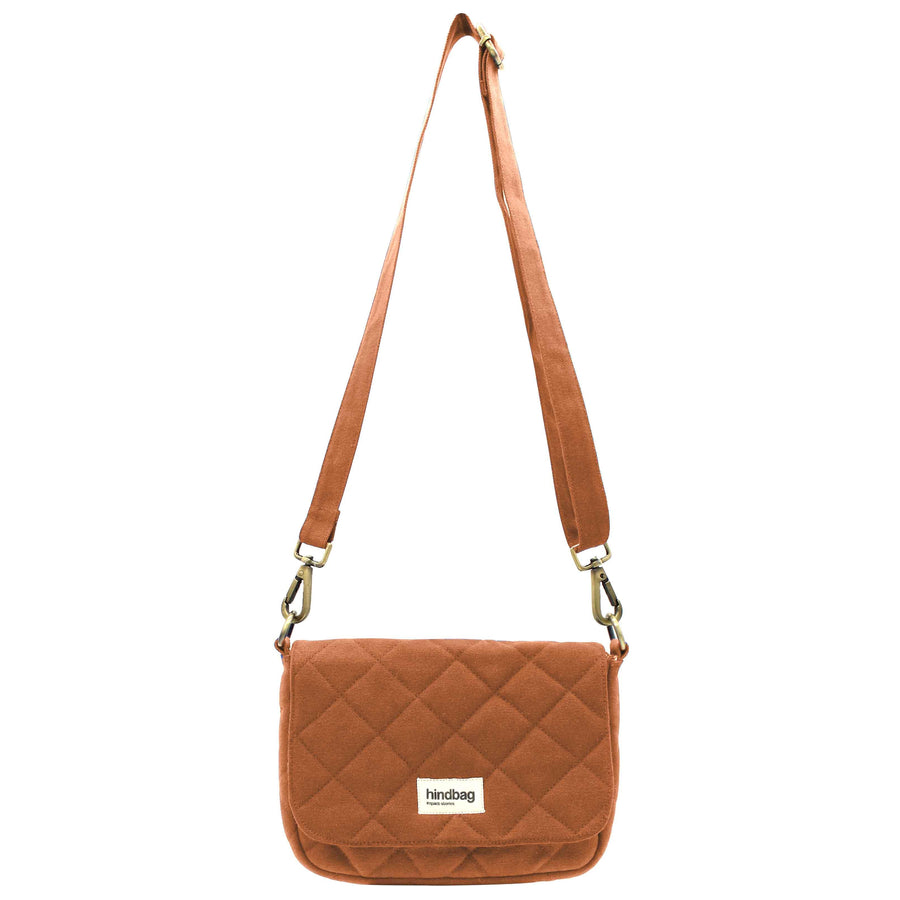 Sac bandoulière matelassé en coton bio | orange "margault sienne matelasse"