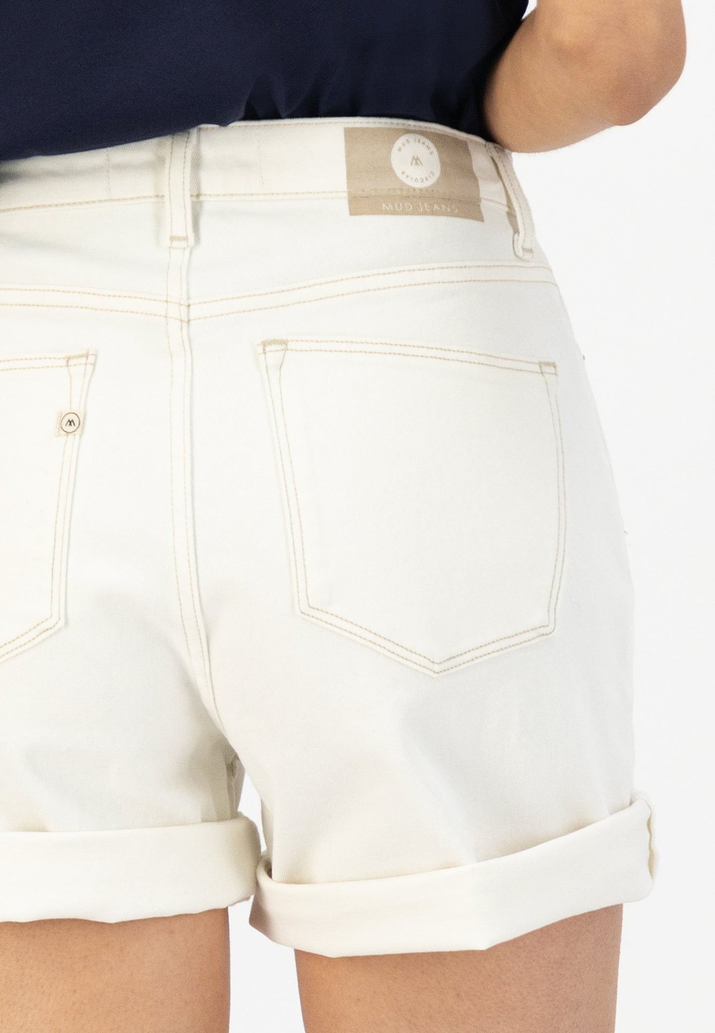 Short en jean en coton bio et recyclé | Écru "marilyn short off white"