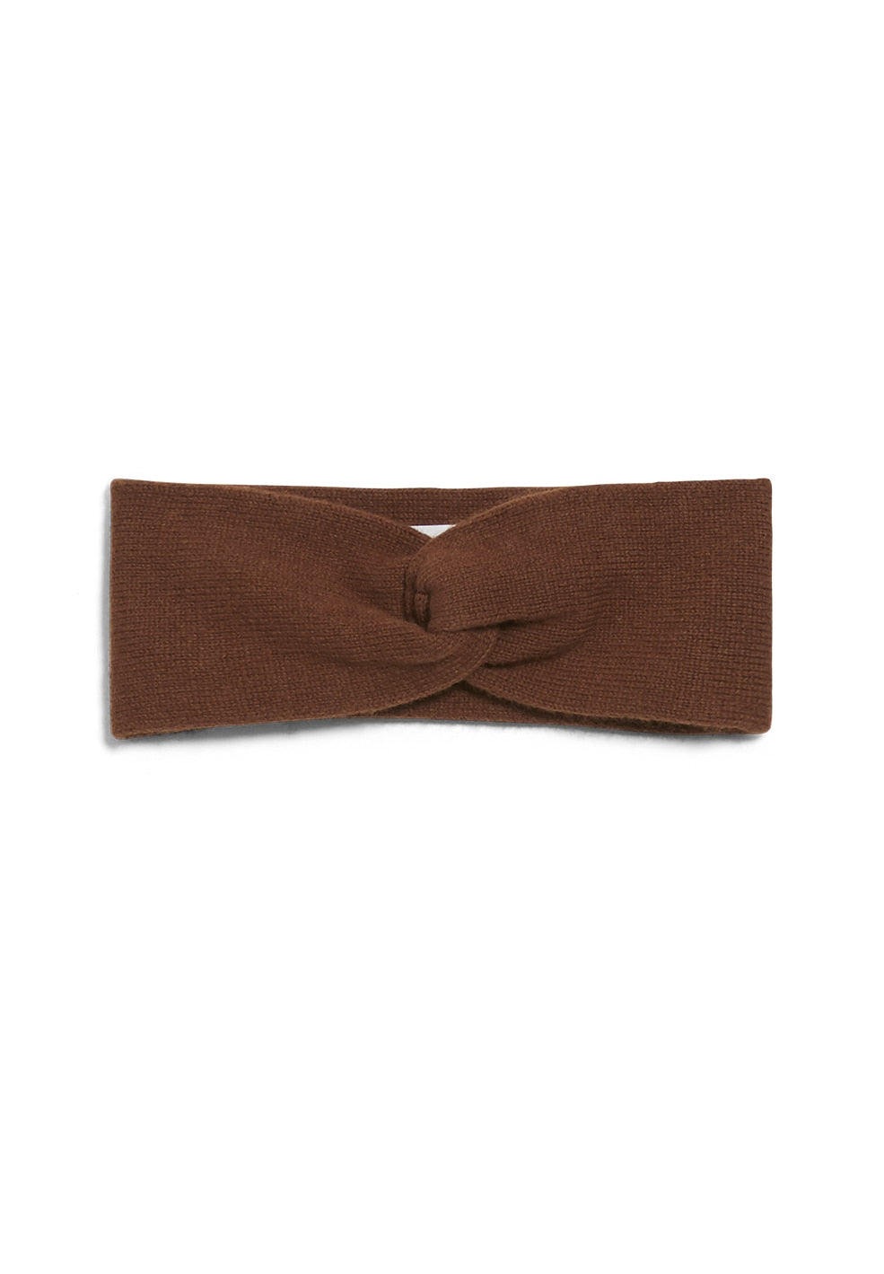 Bandeau marron en coton bio et laine bio - Maritaa