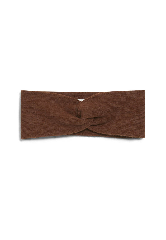 Bandeau marron en coton bio et laine bio - Maritaa