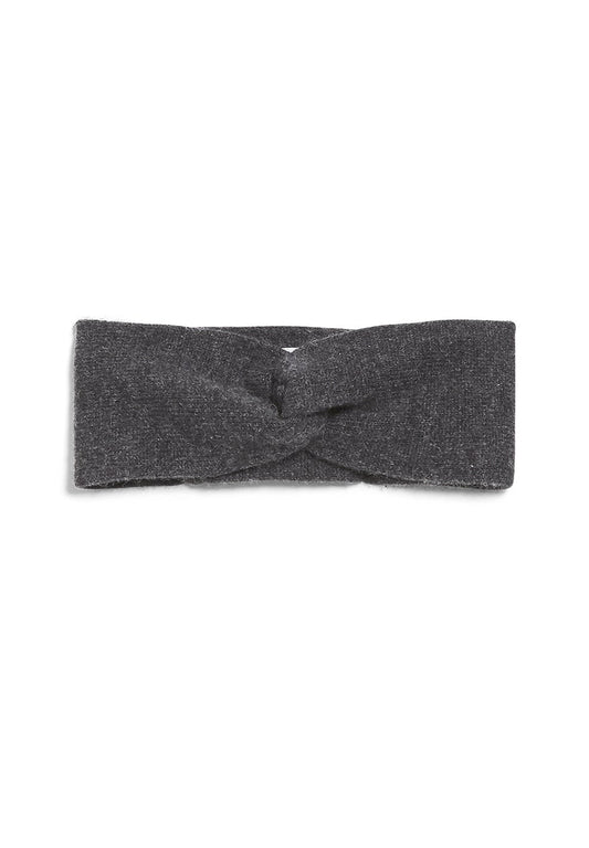 Bandeau gris foncé en coton bio et laine bio- Maritaa
