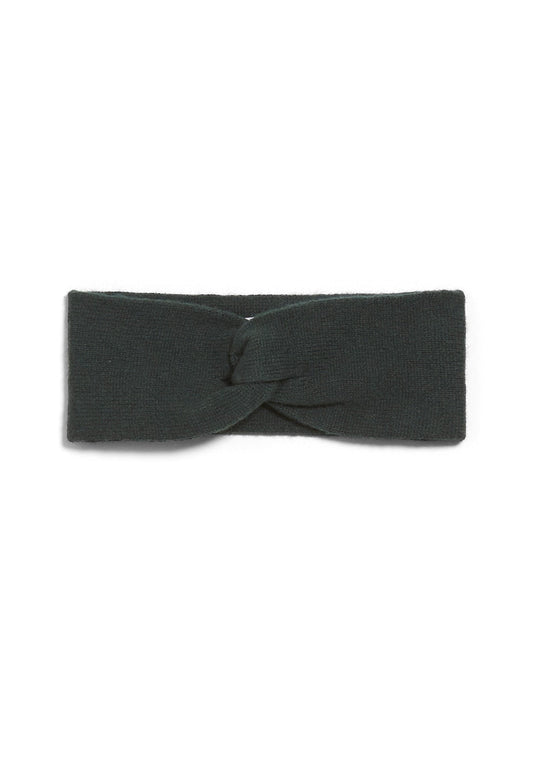 Bandeau vert bouteille en coton bio et laine bio - maritaa