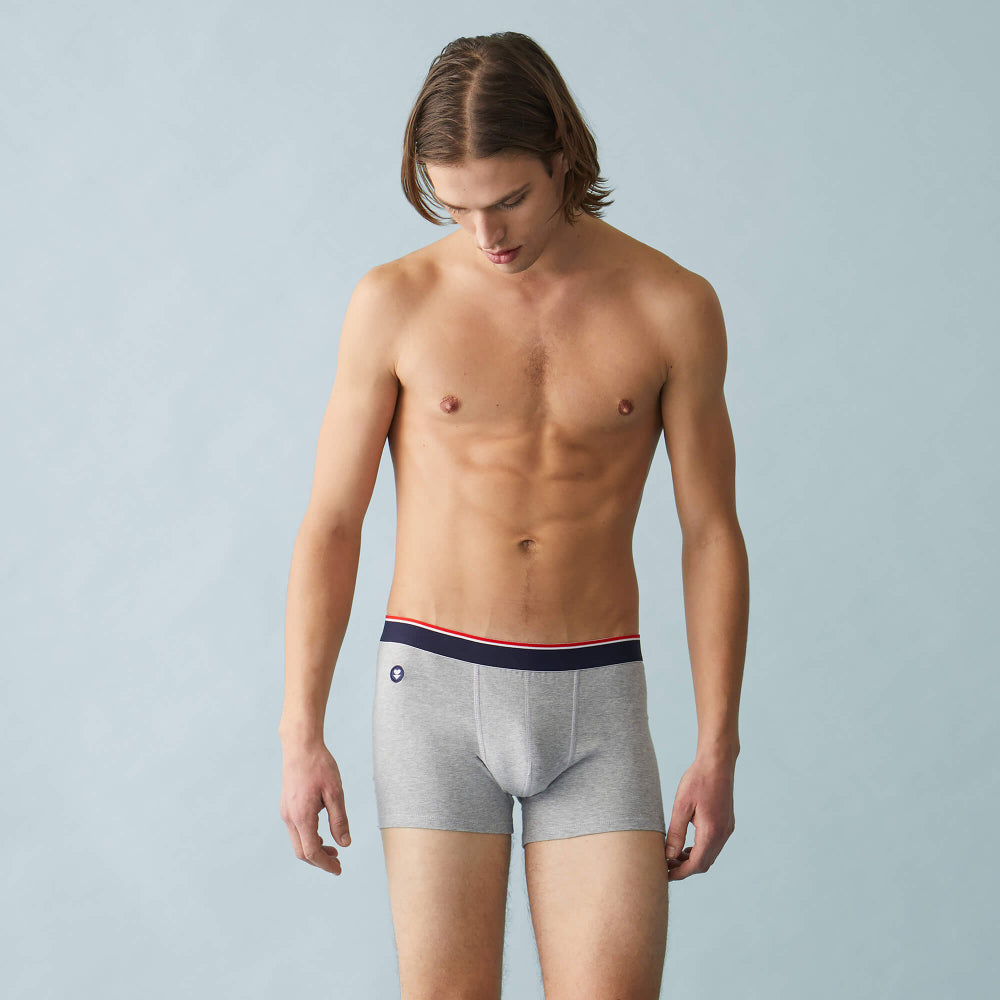 Boxer made in France en coton bio | gris "marius plus gris chine"