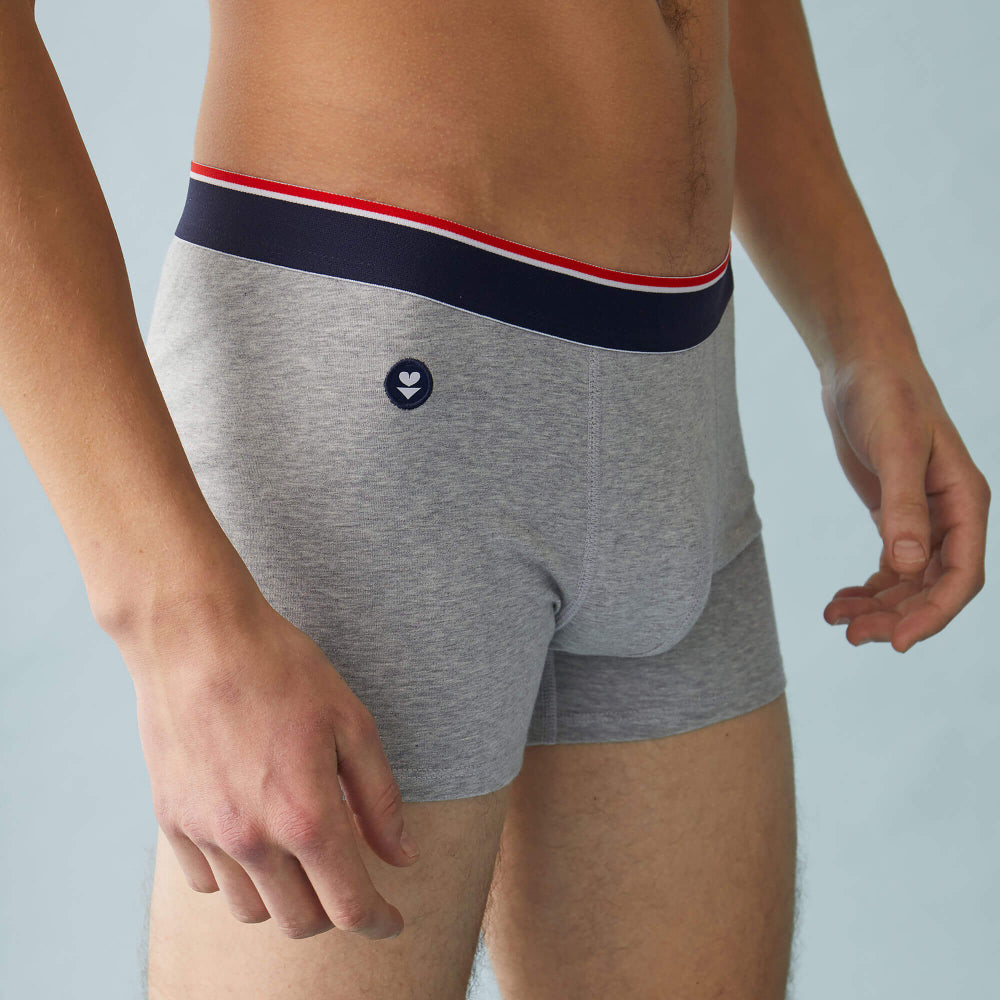 Boxer made in France en coton bio | gris "marius plus gris chine"