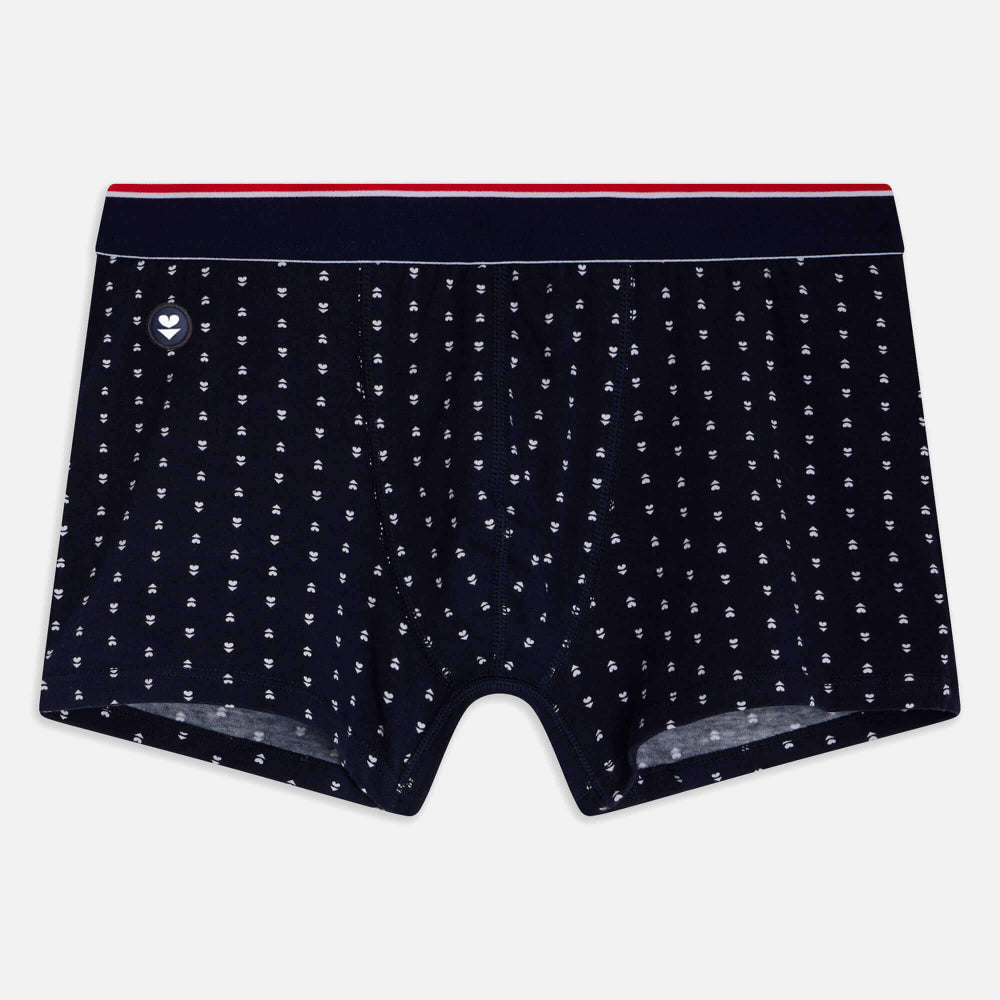 Boxer marine à motifs en coton bio - marius plus - localove