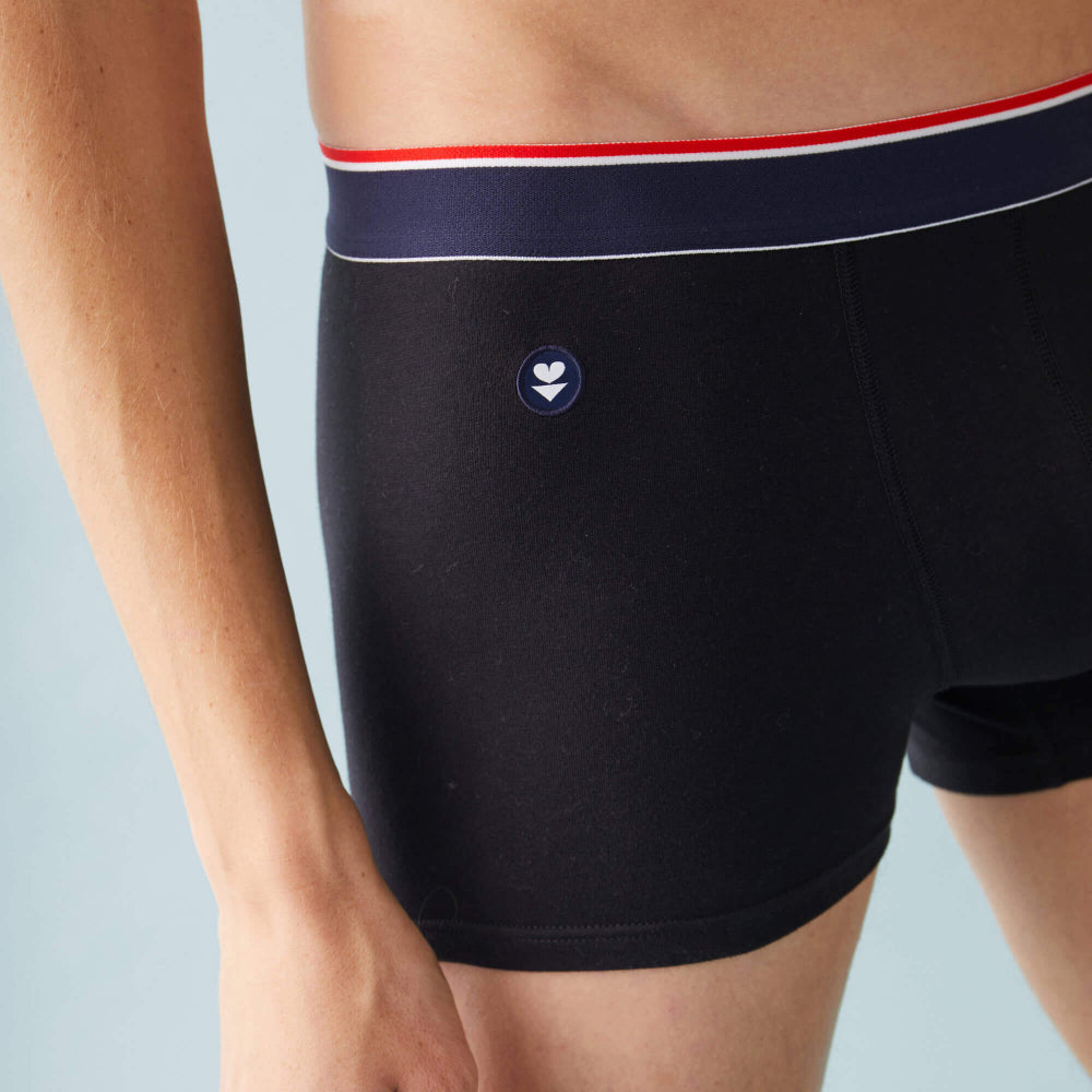 Boxer made in France en coton bio | noir "marius plus"