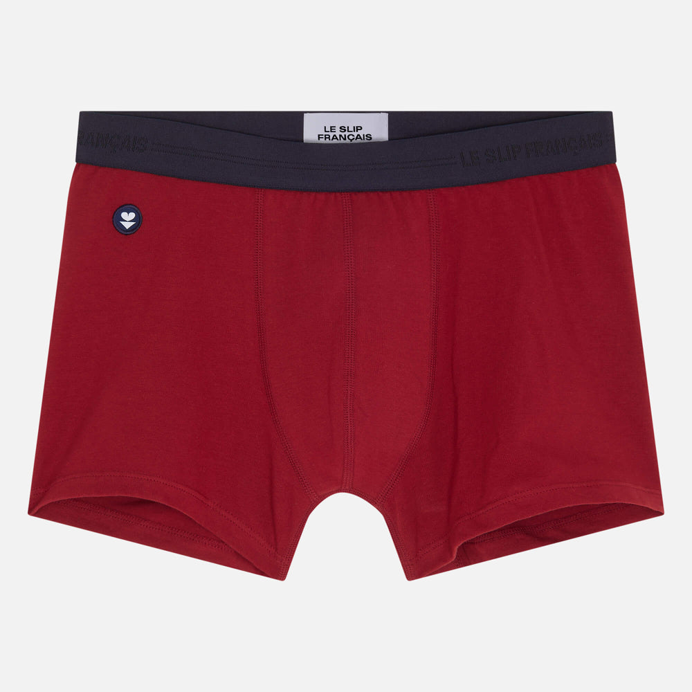 Boxer rouge en coton bio - marius - rouge flamboyant