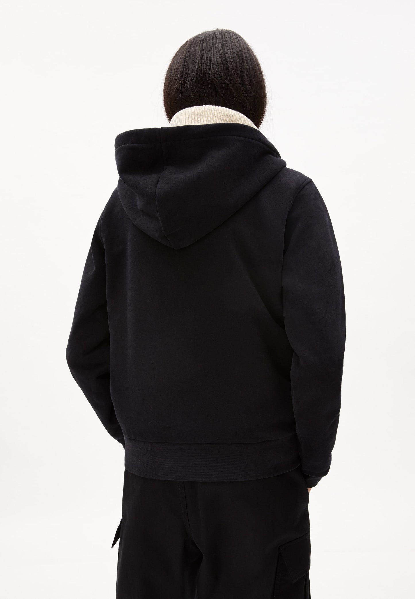 Veste noire zippée en coton biologique - marlinaa black