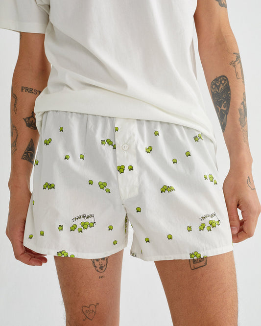 Caleçon blanc à motifs petits pois en coton bio - Peas&Love