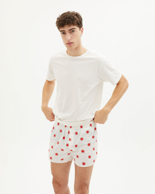 Caleçon blanc à motifs rouges - SOL RED BOXER