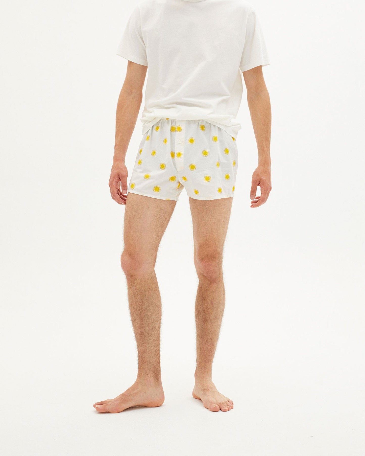 Caleçon blanc à motifs jaune - YELLOW BOXER