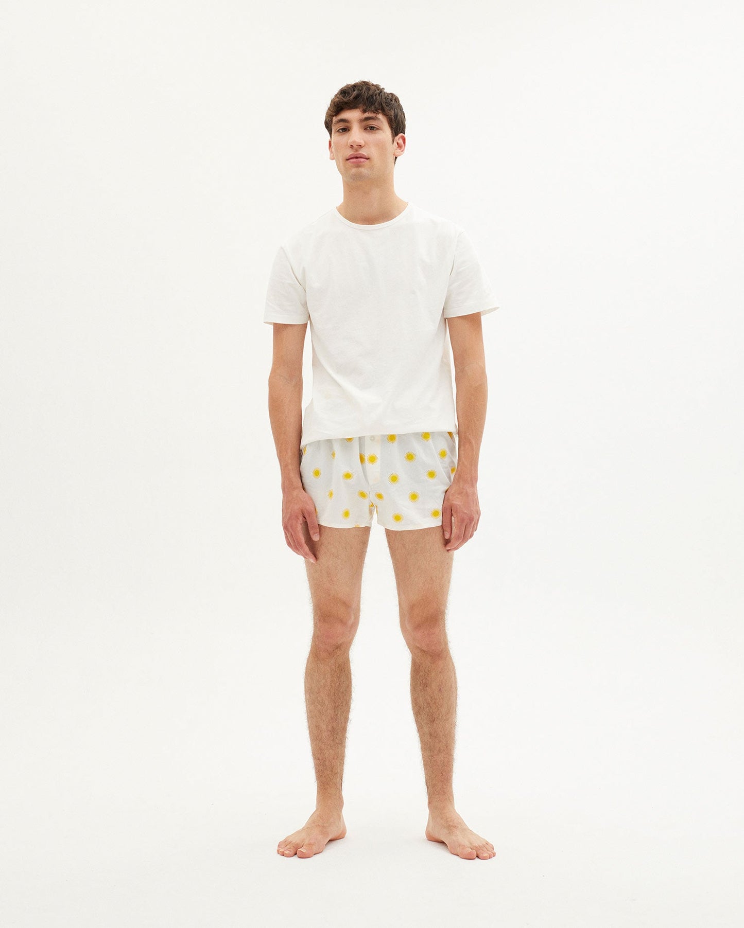 Caleçon blanc à motifs jaune - YELLOW BOXER