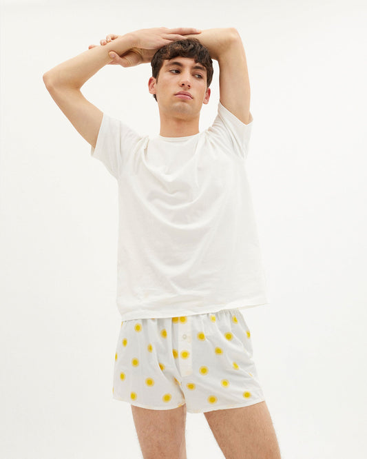 Caleçon blanc à motifs jaune - YELLOW BOXER