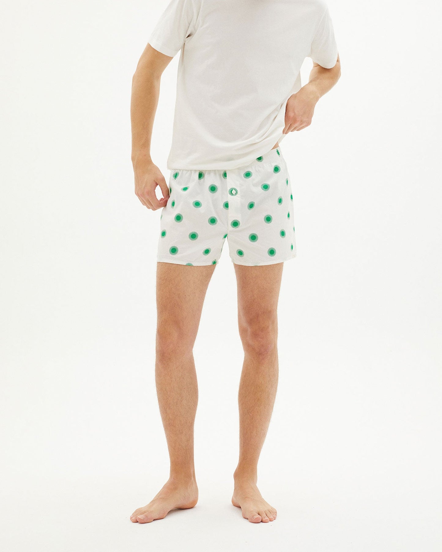 Caleçon blanc à motifs verts - SOL GREEN BOXER